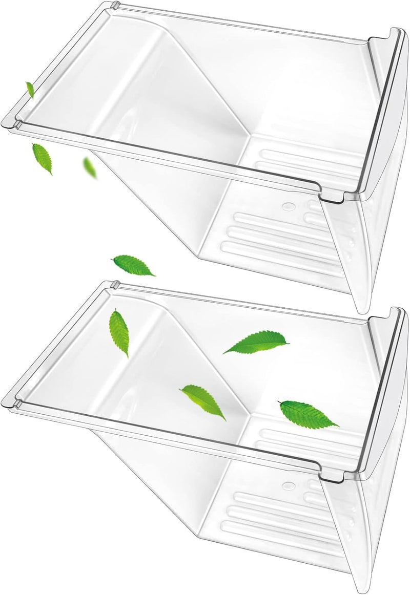 S-Union [2 PACK] Upgraded 240337103 Refrigerator Crisper Drawers Bins Compatible with Frigidaire Kenmore, Frigidaire Drawer Replacement for 240337100 AP2115741 240323007, Food-grade Materials - Image 1